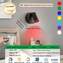 1 pieza Foco recargable con control remoto, luz de ambiente para fotografía de pared, sin cableado, sin perforación, sin instalación, luz inalámbrica de pared para decoración del hogar, luz de pared LED con control táctil