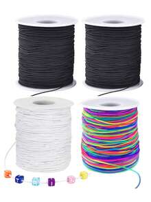 1/2/3 Dây đàn hồi cho vòng tay, Dây vòng tay bền 1 mm dài 330 feet, Dây đàn hồi co giãn để làm đồ trang sức, vòng cổ và hạt cườm - Nhiều màu - Xem 12
