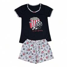 Women's Half Sleeve Baby Doll / Women's Baby Doll / Nightwear - 黑色 - 查看 2