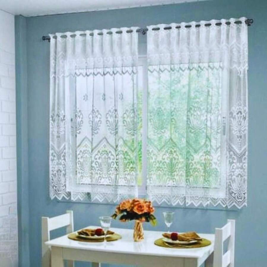 Kitchen Window Curtains - trắng - Xem 1