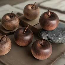 1pc Natural Wooden Apple Shaped Aroma Diffuser, Fragrance Oil Diffuser For Home/Indoor Use, Bedroom Decor, Car, Multi-Scenario, Soothing Scent, Elegant Decoration, Unique Gift