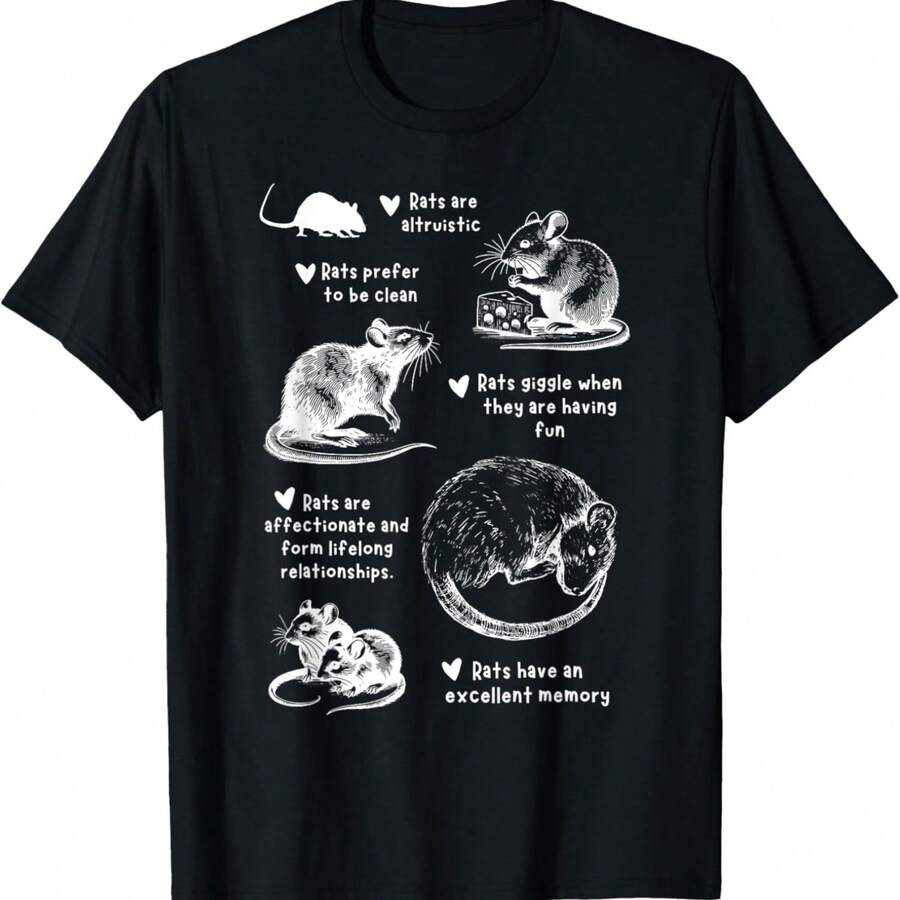 Retro Rat Rodent Rat Facts Animal Rat Lover T-Shirt - màu đen - Xem 1