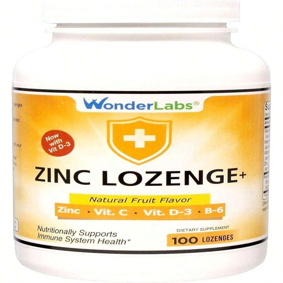 Wonder Laboratories Zinc Lozenges With Vitamin C - Fruit Flavored, Healthy Immune Support Lozenges With 25mg Of Zinc Supplement Per Lozenge + 30mg Of Vitamin C - 100 Lozenges - Trắng - Xem 1