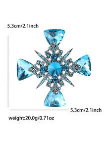 Fashionable Rhinestone Cross Brooch For Women Dress Suit Pin Accessories Party Banquet Gift - Cross - View 12