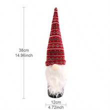 1pc Christmas Decoration Doll Wine Bottle Hat Knitted Forest Old Man Wine Bottle Set, Restaurant Decor