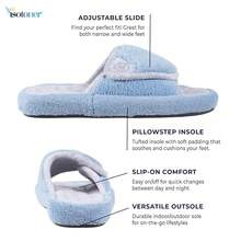 Isotoner Women's Terry Spa Slip On Slide Slipper With Memory Foam For Indoor/Outdoor Comfort - Cánh hoa hồng - Xem 3