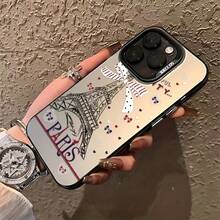 Funda de Teléfono Torre Eiffel de París para 16 15 14 13 12 11 Pro X XR XSMAX 8 Plus Cubierta Trasera Mate Antigolpes - Colores mixtos - Ver 4