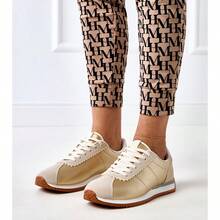 White Canvas Sneakers With Black Insert Mydland - Gold - View 6