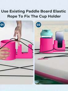 3-Color PP Material Drink Holder For Kayak & Surfboard - Blue, Pink, Black, Fits All Types, Kayak Accessories, Beach, Lakeside