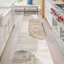 1pc Modern Minimalist Abstract Print Soft Polyester Rug, Waterproof Bent Crafted, Suitable For Bedroom, Porch, Indoor, Reversible As Bedroom Floor Mat - Multicolor - View 4