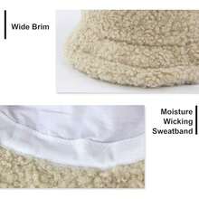 Bucket Hat - Lamb Wool Fluffy Hat, Solid Color Wide Brim Hat, Autumn/Winter Fluffy Hat, Fluffy Hat, Unisex Bucket Hat Autumn Decor