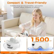 Eye Massager Eye Protector With Bluetooth Headphones, For Dark Circles, Eye Fatigue, Relieve Tension And Stress,Rechargeable, For Sleeping Side/Back Sleepers White Noise Sleep Headphones Ultra-Thin Stereo Speakers Gift For Women/Men