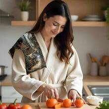 1 set/2 piezas/100 piezas Cabaña en el bosque con banco y patrón de alce Toallas de cocina y paños de cocina, adecuados para decoración de interiores en restaurantes, cocinas y baños, decoración de fiestas, regalos de festivales, como regalo - Multicolor - Ver 8