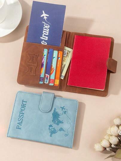 Ví đựng hộ chiếu du lịch đôi unisex, ví đựng thẻ di động, ví đựng thẻ ID đa chức năng, phụ kiện thiết yếu cho kỳ nghỉ, khách sạn, du thuyền, chuẩn bị năm học mới.