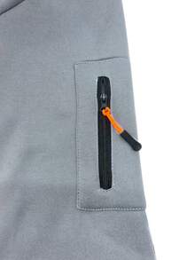 Áo sweatshirt nam dáng casual cổ kéo khóa, thiết kế tối giản thể thao và thời trang, thích hợp cho hoạt động ngoài trời. - Xám - Xem 4