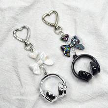 Unisex New INS Style Music Headphone Keychain, Creative Mini Microphone Guitar Music Note Accessory, Personalized Phone Chain, Bag Charm, Key Chain, Music Festival Music Lover Christmas Gift Ideas Bag Accessories Lanyards With Id Holder Car Accessories Bag Charms