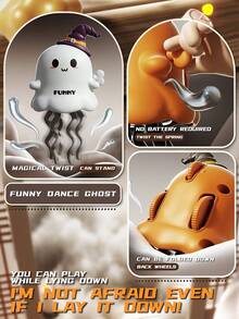 Wind-Up Dancing Ghost Pumpkin, Halloween Party Decor Gift, Funny Toy, Children's Wind-Up Toy, Dancing Ghost Pumpkin Baby Halloween Gift