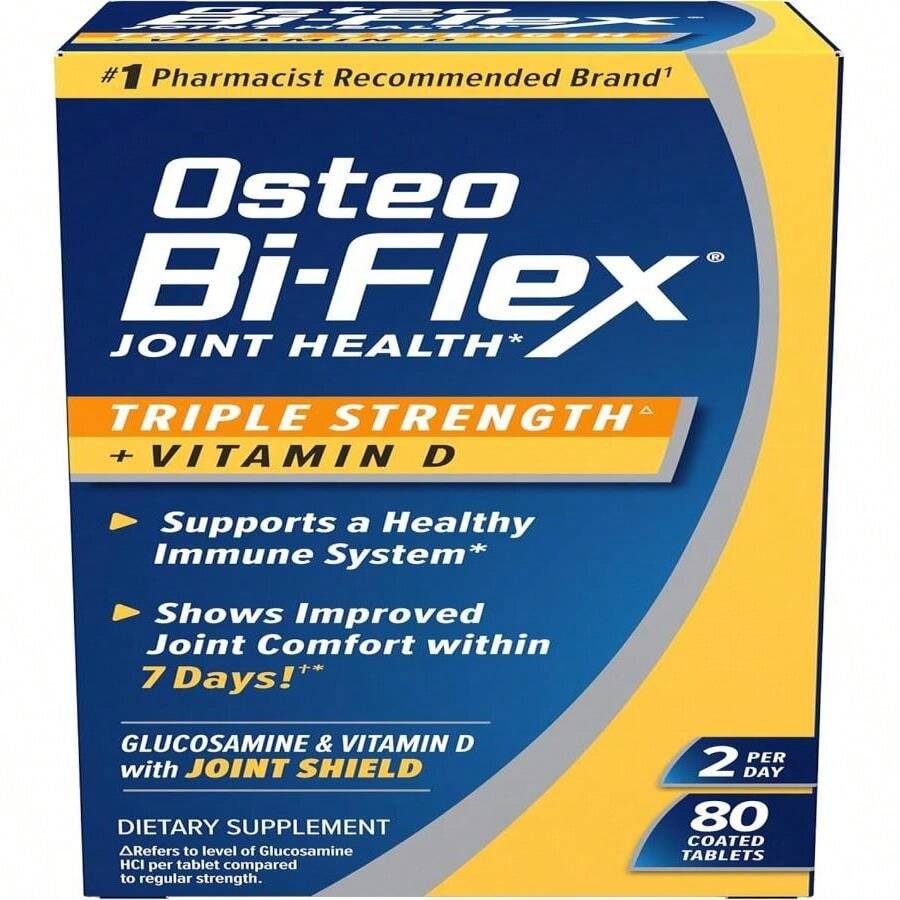 Osteo Bi-Flex Triple Strength(5) With Vitamin D Glucosamine Chondroitin Joint Health Supplement, Coated Tablets, 80 Count - Flavor NameA - 查看 1