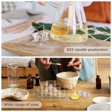 10 个装透明塑料茶蜡烛台 - 耐热祈愿杯，适合 DIY 蜡烛制作 - 心形和圆形 - 非常适合圣诞节、蜡烛爱好者和 DIY 星月爱好者圣诞装饰 - 彩色 - 查看 11