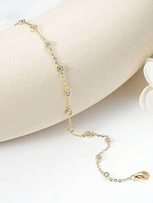 XUJIA 1件莫桑石时尚手链，女士925纯银莫桑石手链，D色，2.5毫米圆形切割莫桑石，串珠手链，订婚、结婚、生日礼物，女士珠宝 - BMO-026 - 查看 5