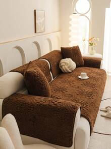 1 pieza Funda de cojín de sofá con lunares de felpa, de moda y versátil, cojín de sofá de alta calidad y lujoso, funda de sofá para todas las estaciones, antideslizante, antipolvo y antirasguños, protege el sofá, decora el sofá, adecuado para sala de estar, dormitorio, estudio, oficina, fiesta, sofá de 1 a 4 plazas, sofá en L