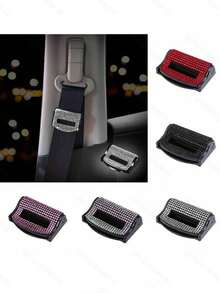 1 Piece Of Car Seat Belt Buckle With Diamond Inlay, Universal Car Seat Belt Fastener, Full Diamond Car Seat Belt Clip - Multicolor - View 1