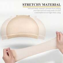 1/3/5/10 Piezas Gorros de peluca de nailon elástico y extensible para pelucas frontales de encaje, gorros de peluca de malla HD para mujeres, para peluquería, hogar, actuaciones, bodas, todo el año