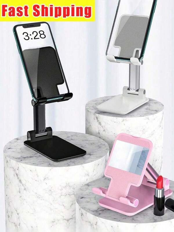 Faltbarer Ständer für Handy und Tablet, verstellbarer Handyständer für den Schreibtisch, winkel- und höhenverstellbarer Handyständer für den Schreibtisch, gehäuseverträglicher Handyhalter für den Schreibtisch, passend für alle Handy, tragbarer Handyhalter für den Schreibtisch, abriebfest