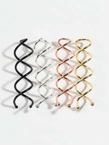 4个/10个金属螺旋发夹，冬季盘发必备，黑色、金色、银色、玫瑰金可选，适用于女士发型设计或化妆洗发，沙龙卷发器，DIY发髻发夹，发髻制作器，发髻发片，发型设计发夹，学习用品，发髻延长器，发卡，头部饰品 - 彩色 - 查看 1