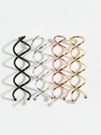 4 st/10 st metallspiralhårspännen för uppsättning vinterhåraccessoarer för kvinnor svart & guld & silver & roséguld för styling av kvinnors hår eller för användning i sminktvättar salongsrulle gör-det-själv hårknut hårnål hårknut tillverkare knut hårbit hårstylingnålar, skolgrejer, knutförlängning, hårnålar, huvudaccessoarer