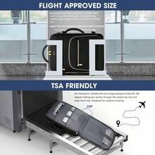 Large Carry On Travel Backpack: Flight Approved 40L Waterproof TSA Personal Item Daypack For Women Weekender Bag Fit 17inch Laptop Luggage Backpack Traveling Business With USB Port And 3 Packing Cubes - 黑色 - 查看 6