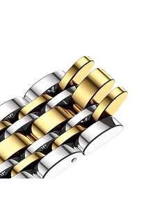 1pc Unisex Stainless Steel Watch Band, Compatible With Apple Watch Series 1-9, Series 10, Series 11 Ultra, Series 2 And SE, Available In Gold/Silver Color, Comes With Adjustment Tool For Easy Length Customization - Multicolor - View 6