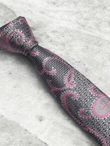 Luxury Men's Skinny Ties Polyester Silk Solid Polka Dot Striped Check Skinny Jacquard Groomsman Tie - 軍綠色 - 查看 4