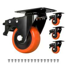 Furniture Wheel Replacement Swivel Brake Rim PVC Kit 4pcs Vmingo