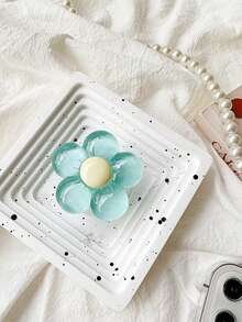 1pc Portable Foldable 3D Floral Design Phone Grip - Universal Smartphone Stand And Desk Holder With Decorative Flower - For Mobile Devices