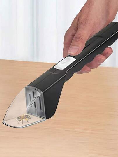 1pc Portable Handheld Insect Trap With Release Device - No Battery Required, ABS Material, Safe For Bees, Spiders & Small Reptiles, Gentle Pest Control Tool For Home & Garden, Includes Individual Packaging Box, Flying Insect Trap