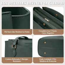 Bolsas para Laptop de Mujer 15.6 Pulgadas Maletin Portafolios de Piel Bolso Tote Grande Para Trabajo Universidad - verde - Ver 11