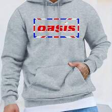 White Men's Heavy Hooded Sweatshirt - Fitness And Casual Winter Wear, Front Pocket, Long Sleeve Sports Pullover Sweatshirt, Navy/Red/White/Black/Gray/Beige, Machine Wash Training Clothing. Geometric Pattern Printed, Hooded Design Is Suitable For Outdoor Activities And Everyday Wear. Regular Fitted With Drawstring Hood For Autumn And Winter, Ideal For Fitness And Leisure Travel, Durable Fabrics, High-Quality Stitching - Black - View 4