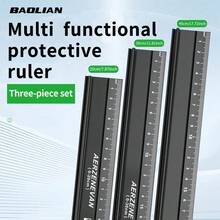1支多功能铝合金尺 - 高精度、耐刮擦、防滑手柄、防墨水渗透、工业级测量工具（20厘米/7.87英寸、30厘米/11.81英寸、45厘米/17.72英寸）