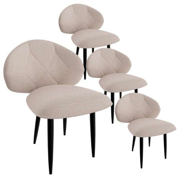 Krzesła do jadalni, krzesła do kuchni, wygodne krzesła do kuchni z szerokim oparciem i metalowymi nogami