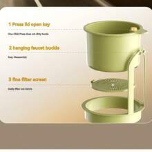 1 pieza Cesta de almacenamiento multifuncional de tipo prensa para fregadero, estante de cocina, cesta de almacenamiento de esponjas y grifos