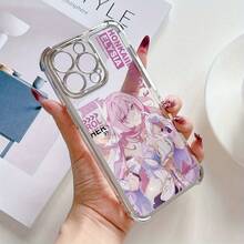 Funda de Teléfono Creativa de Alta Gama para Chica de Juego de Dibujos Animados Elysia, Compatible con iPhone 16, 16e, 15, 14, 13, 12 Mini, 11 Pro Max, X, XR, XS MAX, 8, 7 Plus, Marco Plateado, Cubierta Trasera Transparente a Prueba de Golpes, Estilo de Lujo Simple - transparente - Ver 4