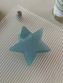 1个女士时尚五角星发爪夹，马尾辫发圈，发爪，优雅星形设计，新品上市 - 彩色 - 查看 12