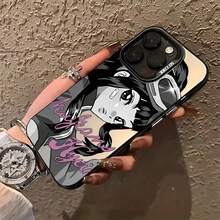 Funda trasera mate a prueba de golpes para iPhone 16 15 14 13 12 Pro Max X XR XS MAX 8 33 Plus con diseño de chica de mezclilla de anime de dibujos animados - Mezcla de colores - Ver 2