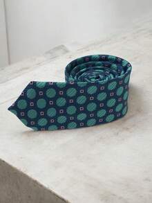Luxury Men's Skinny Ties Polyester Silk Solid Polka Dot Striped Check Skinny Jacquard Groomsman Tie - 中紫紅色 - 查看 3