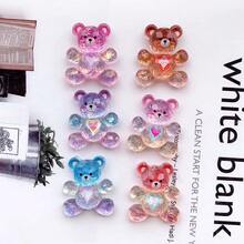10 件混合透明果冻熊平背剪贴簿贴纸，用于制作耳环、发饰、珠宝、树脂工艺品装饰贴纸 - 彩色 - 查看 3
