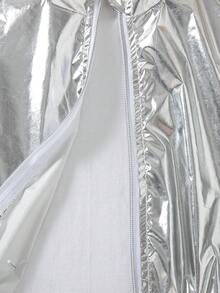 Girls' Casual Zip-Up Short Dropped Shoulder Long Sleeve Jacket, Spring/Autumn