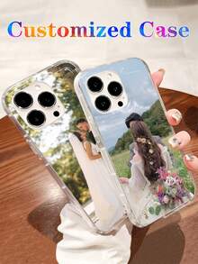 1pc Customized Couple Wedding, Wedding Photo Thick Shockproof Phone Case, Protective Cover, Gift For Wife/Husband, Customized Design For S21 22 23 24, A12 A13 A15 A14/A21s, XR 11 13 15 16 Pro Max,2025phonecase,Cute Phone Cases, Couple Phone Case - Clear - View 4