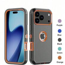 For IPhone 17/ 17 Air/ 17 Pro/ 17 Pro Max Case Heavy Duty Hybrid Rugged Shockproof Case, Heavy Duty Drop Protection, Sturdy Dual-Layer Heavy-Duty Protective Case,Durable 3-In-1 Belt Clip Holster - Multifunctional Phone Protector - Complete Heavy-Duty Case,With Shockproof,Scratch-Resistant,And Dust-Repellent Properties,Protective Phone Cover - 橘色 - 查看 1