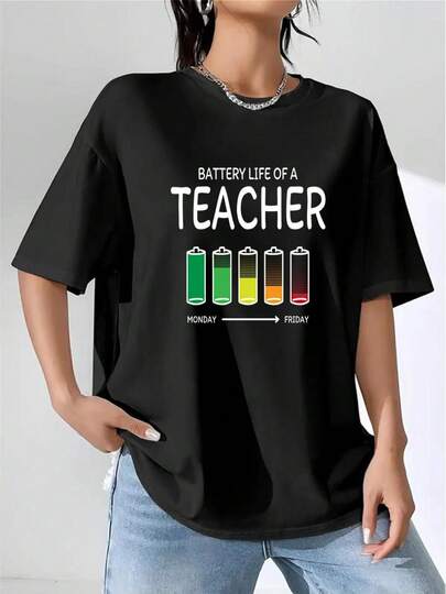 Women's Black 180g Cotton Crew Neck Short Sleeve T-Shirt With 'My Favorite Player Calls Me Mawmaw' Baseball And Bat Graphic Print - Perfect For Sports Enthusiasts And Family Moments